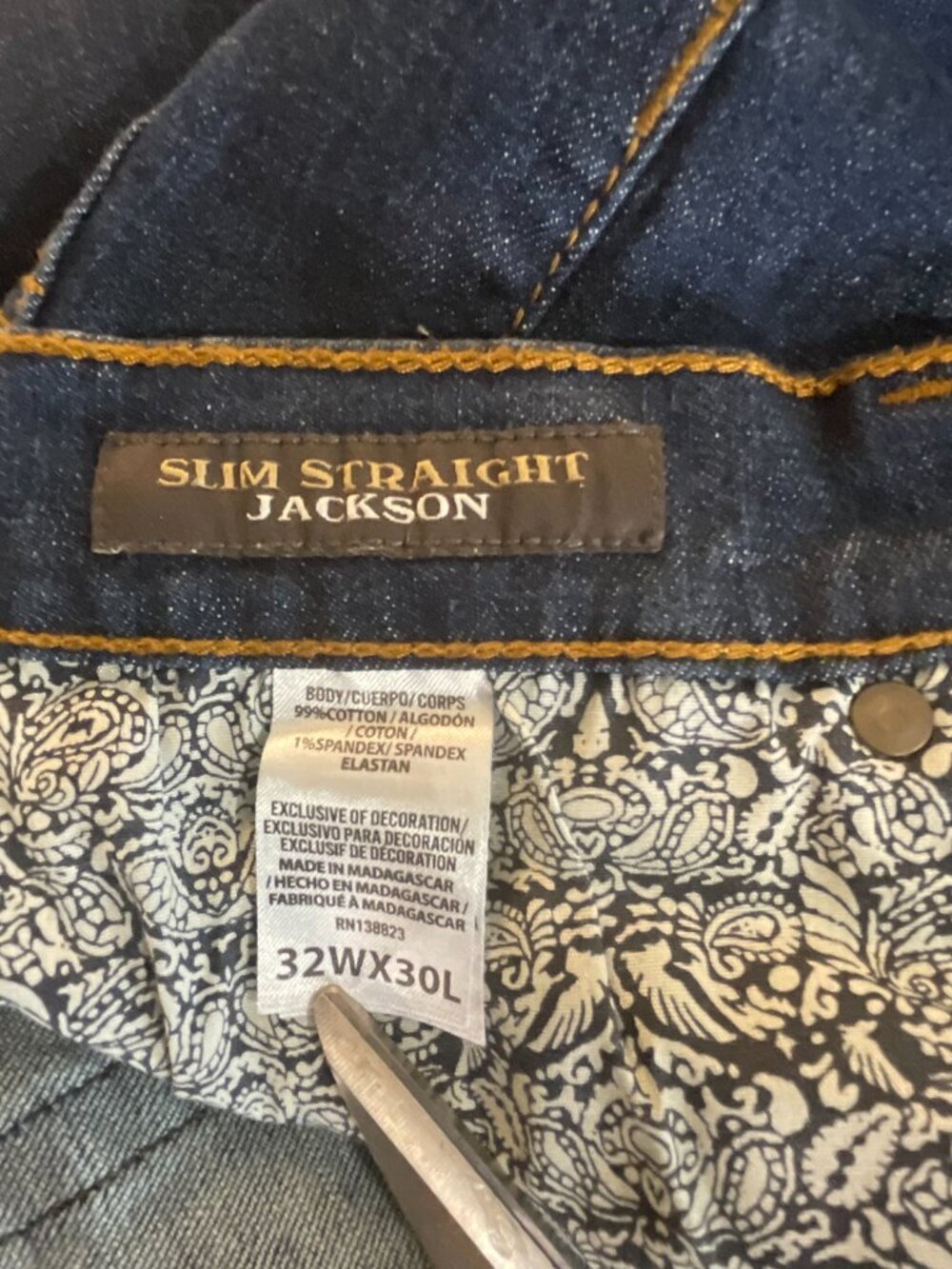 Cody James Jackson Slim Straight Men's Jeans 32x30 Dark Wash - Picture 4 of 5